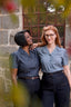 The Famous Favorite Blouse aus dunkelblauem Denim | Emmy Design | Damenbluse - Bright House Vintage