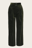 The Fancy Worker Pants aus waldgrünem Cord | Emmy Design | Damenhose - Bright House Vintage