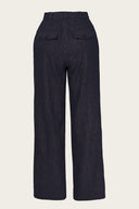 The Fancy Worker Pants in navy mit braunen Nadelstreifen | Emmy Design | Damenhose - Bright House Vintage