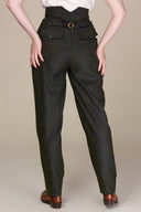 The Hep Hepburn Slacks Schwarz mit Nadelstreifen | Emmy Design | Damenhose - Bright House Vintage