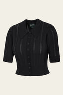 The Non Contrast Cardigan in Black | Emmy Design - Bright House Vintage