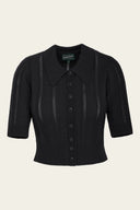 The Non Contrast Cardigan in Black | Emmy Design - Bright House Vintage