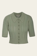 The Non Contrast Cardigan in Green | Emmy Design - Bright House Vintage