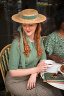 The Non Contrast Cardigan in Green | Emmy Design - Bright House Vintage