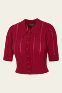 The Non Contrast Cardigan in Red | Emmy Design - Bright House Vintage