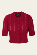The Non Contrast Cardigan in Red | Emmy Design - Bright House Vintage