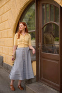 The One Foot Forward Skirt in Dusty Blue | Emmy Design - Bright House Vintage