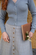 The One Foot Forward Skirt in Dusty Blue | Emmy Design - Bright House Vintage