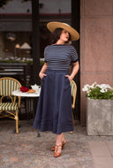 The One Foot Forward Skirt in Midnight | Emmy Design - Bright House Vintage