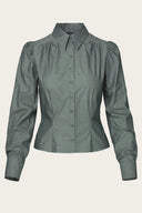 The Spectacular Spearpoint Shirt aus grünem Chambray | Emmy Design | Damenshirt - Bright House Vintage