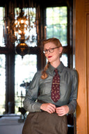 The Spectacular Spearpoint Shirt aus grünem Chambray | Emmy Design | Damenshirt - Bright House Vintage