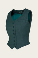 The Suit Up Waistcoat aus petrolfarbenem Woll - Bouclé | Emmy Design | Damenweste - Bright House Vintage