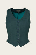 The Suit Up Waistcoat aus petrolfarbenem Woll - Bouclé | Emmy Design | Damenweste - Bright House Vintage