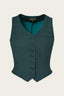 The Suit Up Waistcoat aus petrolfarbenem Woll - Bouclé | Emmy Design | Damenweste - Bright House Vintage