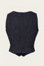 The Suit Up Waistcoat in navy mit braunen Nadelstreifen | Emmy Design | Damenweste - Bright House Vintage