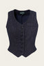 The Suit Up Waistcoat in navy mit braunen Nadelstreifen | Emmy Design | Damenweste - Bright House Vintage