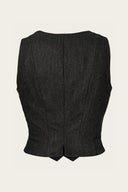 The Suit Up Waistcoat in Schwarz - Anthrazit | Emmy Design | Damenweste - Bright House Vintage