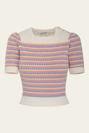 The Technicolor Cotton Top in Ivory | Emmy Design - Bright House Vintage