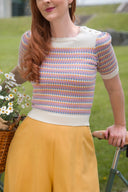 The Technicolor Cotton Top in Ivory | Emmy Design - Bright House Vintage