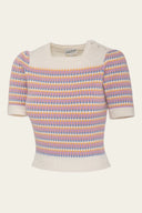 The Technicolor Cotton Top in Ivory | Emmy Design - Bright House Vintage