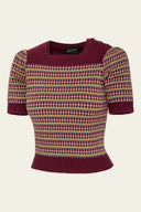 The Technicolor Cotton Top in Wine Red | Emmy Design - Bright House Vintage