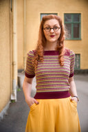 The Technicolor Cotton Top in Wine Red | Emmy Design - Bright House Vintage