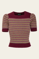 The Technicolor Cotton Top in Wine Red | Emmy Design - Bright House Vintage