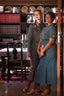 The Triple Step Skirt aus petrolfarbenem Woll - Bouclé | Emmy Design | Damenrock - Bright House Vintage