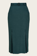 The Triple Step Skirt aus petrolfarbenem Woll - Bouclé | Emmy Design | Damenrock - Bright House Vintage