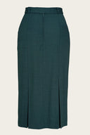 The Triple Step Skirt aus petrolfarbenem Woll - Bouclé | Emmy Design | Damenrock - Bright House Vintage