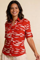 Val Top in Fish | Pretty Vacant - Bright House Vintage