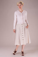 Vivid Voyager Skirt in Creme mit Fischgrät | Emmy Design | Damenrock - Bright House Vintage
