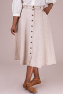 Vivid Voyager Skirt in Creme mit Fischgrät | Emmy Design | Damenrock - Bright House Vintage
