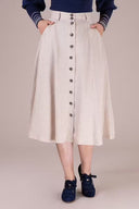 Vivid Voyager Skirt in Creme mit Fischgrät | Emmy Design | Damenrock - Bright House Vintage