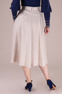 Vivid Voyager Skirt in Creme mit Fischgrät | Emmy Design | Damenrock - Bright House Vintage