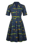 Vivienne Dress Navy Dog Concierge | Palava | Damenkleid - Bright House Vintage