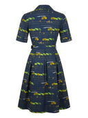 Vivienne Dress Navy Dog Concierge | Palava | Damenkleid - Bright House Vintage